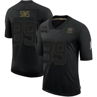 Green Bay Packers Men's Ben Sims Limited 2020 Salute To Service Jersey - Black