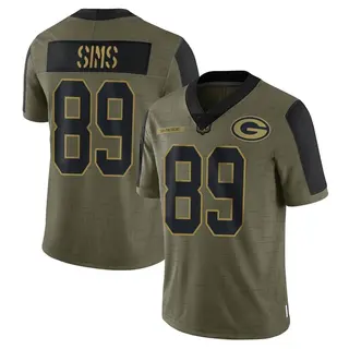 Green Bay Packers Men's Ben Sims Limited 2021 Salute To Service Jersey - Olive