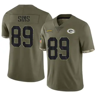 Green Bay Packers Men's Ben Sims Limited 2022 Salute To Service Jersey - Olive