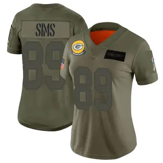 Green Bay Packers Women's Ben Sims Limited 2019 Salute to Service Jersey - Camo