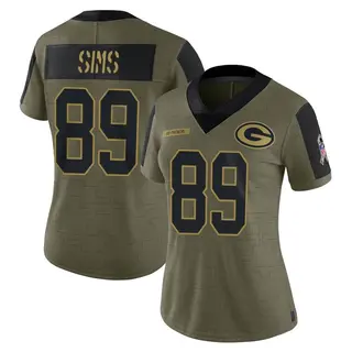 Green Bay Packers Women's Ben Sims Limited 2021 Salute To Service Jersey - Olive