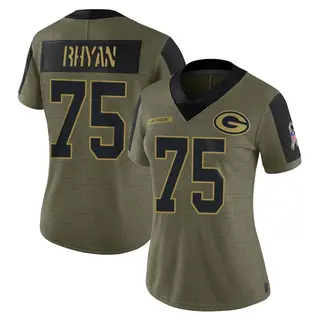 Green Bay Packers Women's Sean Rhyan Limited 2021 Salute To Service Jersey - Olive