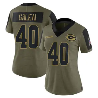 Green Bay Packers Women's Tipa Galeai Limited 2021 Salute To Service Jersey - Olive