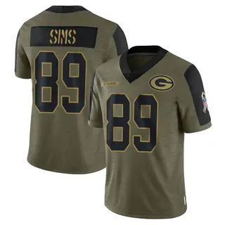 Green Bay Packers Youth Ben Sims Limited 2021 Salute To Service Jersey - Olive