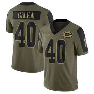 Green Bay Packers Youth Tipa Galeai Limited 2021 Salute To Service Jersey - Olive